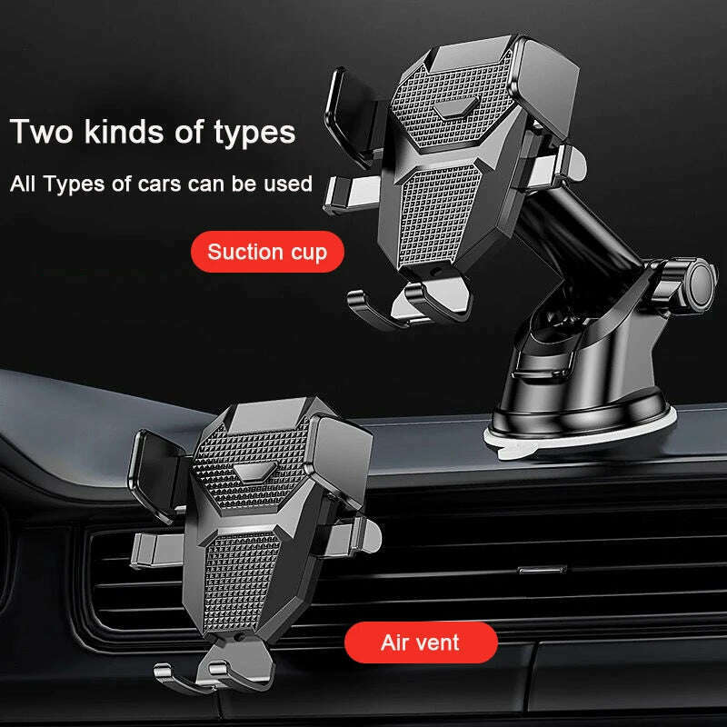 Sucker Car Phone Holder Mount Stand GPS Telefon Mobile Cell Support For iPhone 13 12 11 Pro Xiaomi Huawei Samsung - KIMLUD
