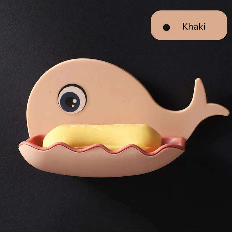 Suction Cup Soap Dish Box For Bathroom Shower Soap Holder with Drain Portable Leaf Shape Toilet Laundry Soap Rack Tray For Basin - KIMLUD