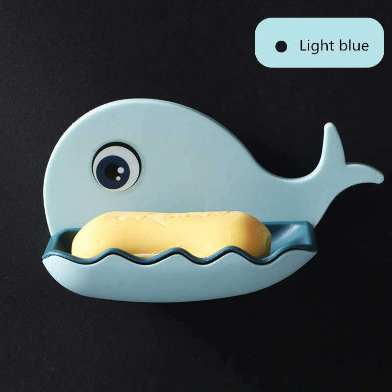 Suction Cup Soap Dish Box For Bathroom Shower Soap Holder with Drain Portable Leaf Shape Toilet Laundry Soap Rack Tray For Basin - KIMLUD