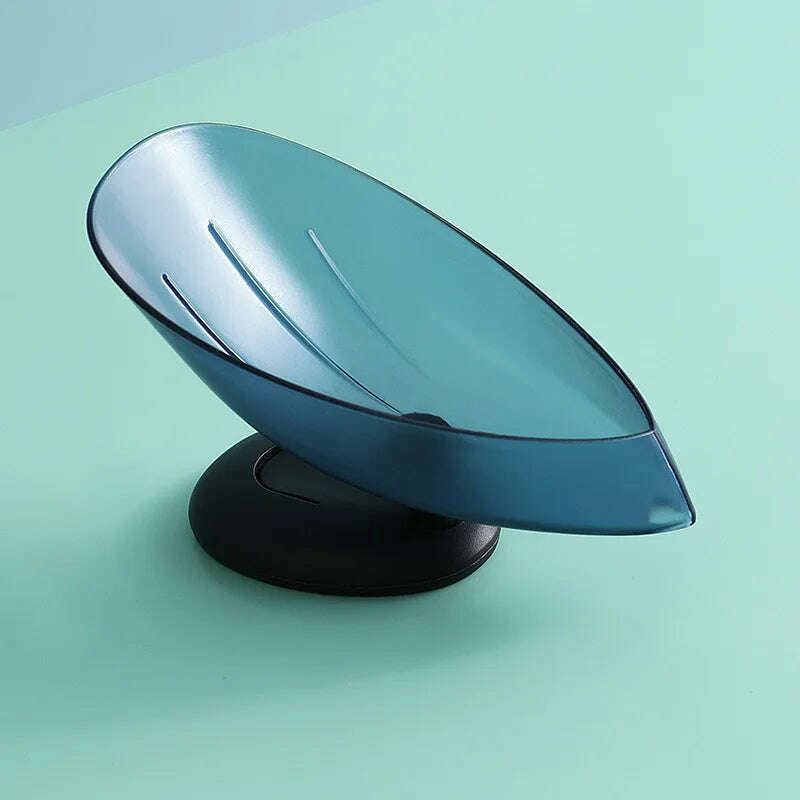 Suction Cup Soap Dish Box For Bathroom Shower Soap Holder with Drain Portable Leaf Shape Toilet Laundry Soap Rack Tray For Basin - KIMLUD