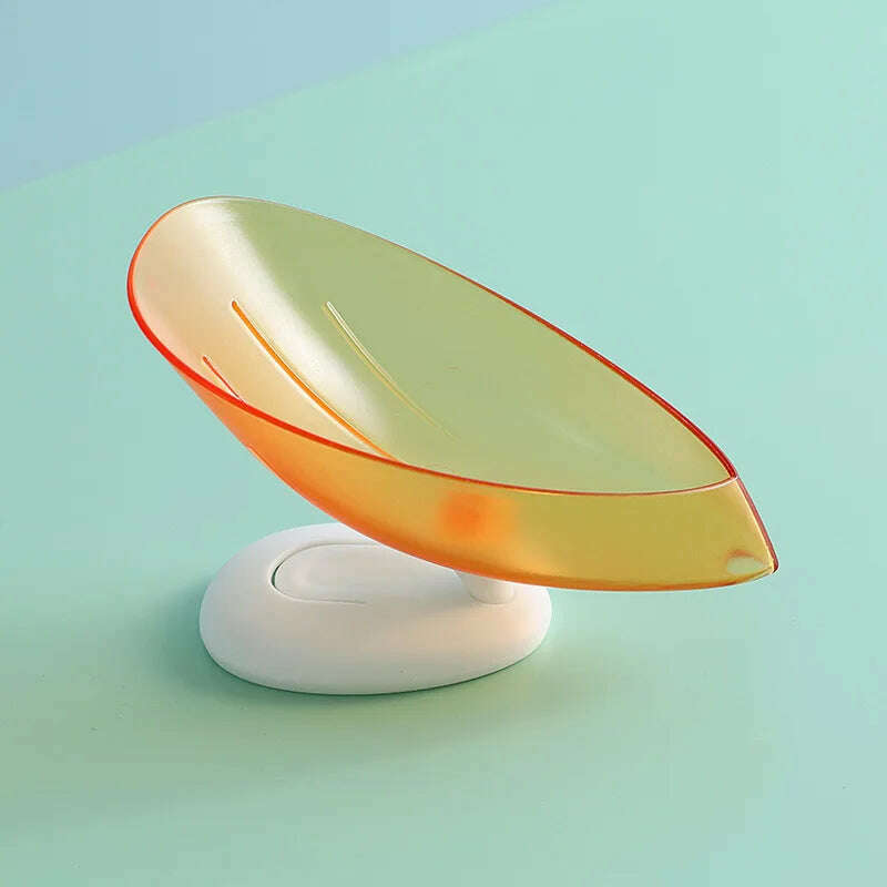 Suction Cup Soap Dish Box For Bathroom Shower Soap Holder with Drain Portable Leaf Shape Toilet Laundry Soap Rack Tray For Basin - KIMLUD