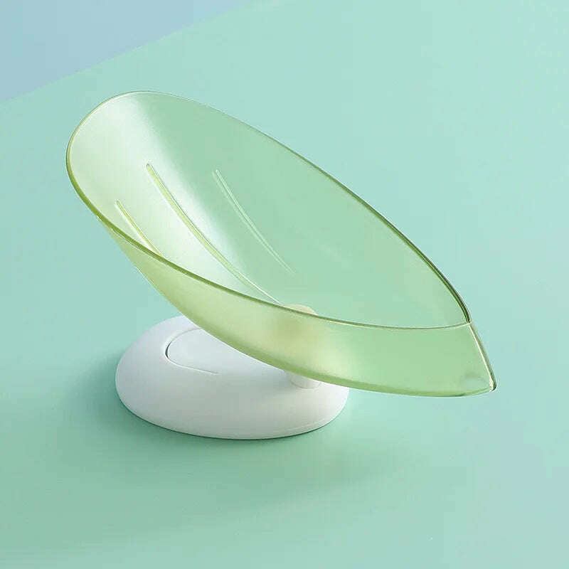 Suction Cup Soap Dish Box For Bathroom Shower Soap Holder with Drain Portable Leaf Shape Toilet Laundry Soap Rack Tray For Basin - KIMLUD