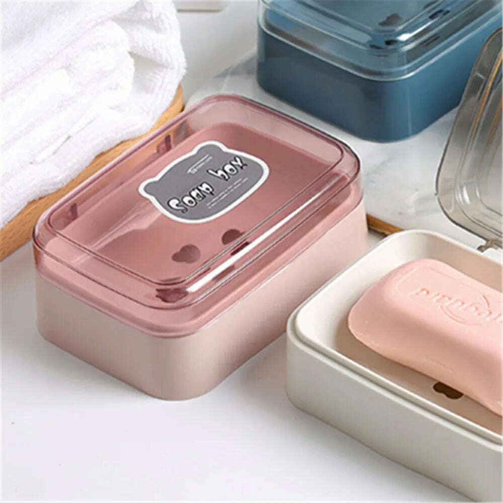 Suction Cup Soap Dish Box For Bathroom Shower Soap Holder with Drain Portable Leaf Shape Toilet Laundry Soap Rack Tray For Basin - KIMLUD