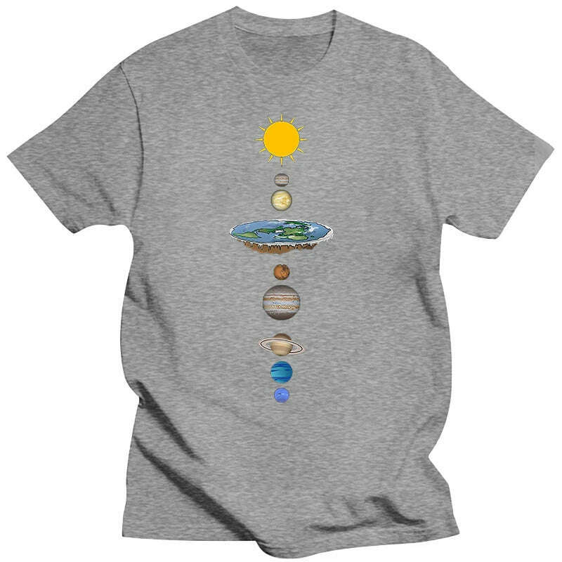 KIMLUD, Summer Men's T-shirt Pure Cotton Planet Print Men's Summer Cool Breathable Casual O Collar Loose T-shirt, KIMLUD Womens Clothes