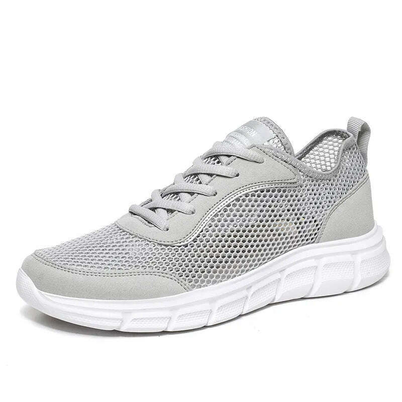 KIMLUD, Summer Mesh Shoes Men Sneakers Breathable Light Men's Casual Shoes Lace-Up Walking Footwear Tenis Masculino Zapatillas Hombre, Gray / 6, KIMLUD APPAREL - Womens Clothes