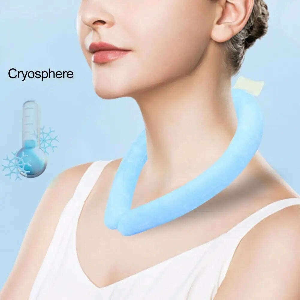 Summer Neck Cooling Tube Ice Ring Neck Cooler Outdoor Sports Heatstroke Prevention Neck Wrap Hands Free Cold Gel Ice Pack - KIMLUD