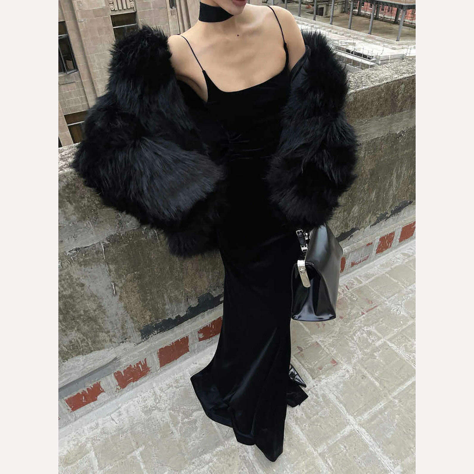 KIMLUD, Summer Women Elegant Slim Long Black Dress Spaghetti Strap Velvet Bodycon Vintage Party Prom Mujers Fashion Female Chic Robe, KIMLUD Womens Clothes