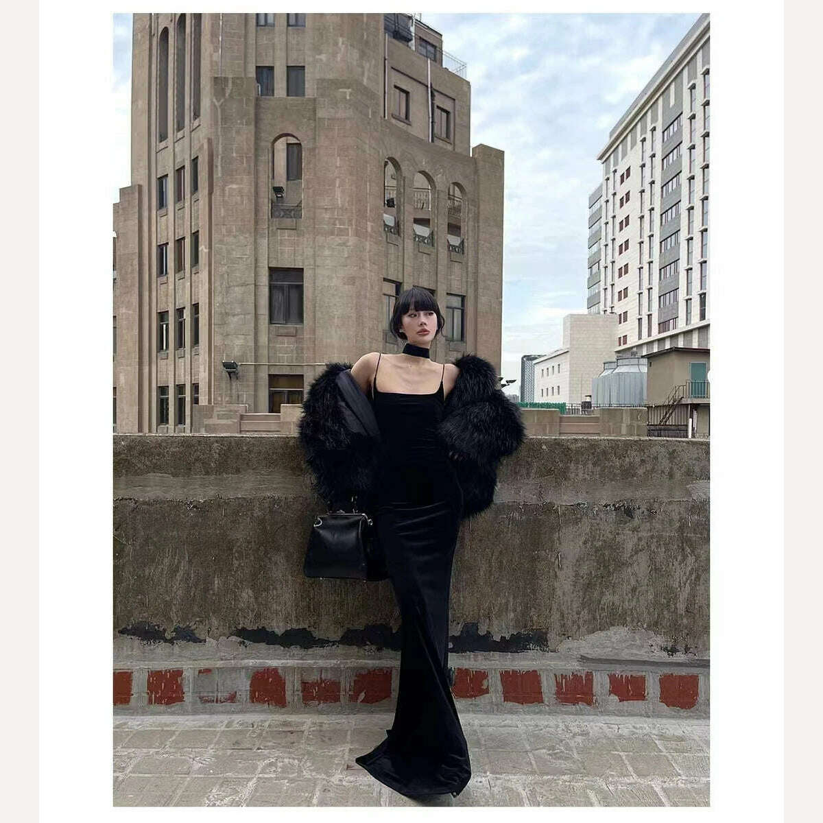 KIMLUD, Summer Women Elegant Slim Long Black Dress Spaghetti Strap Velvet Bodycon Vintage Party Prom Mujers Fashion Female Chic Robe, KIMLUD Womens Clothes