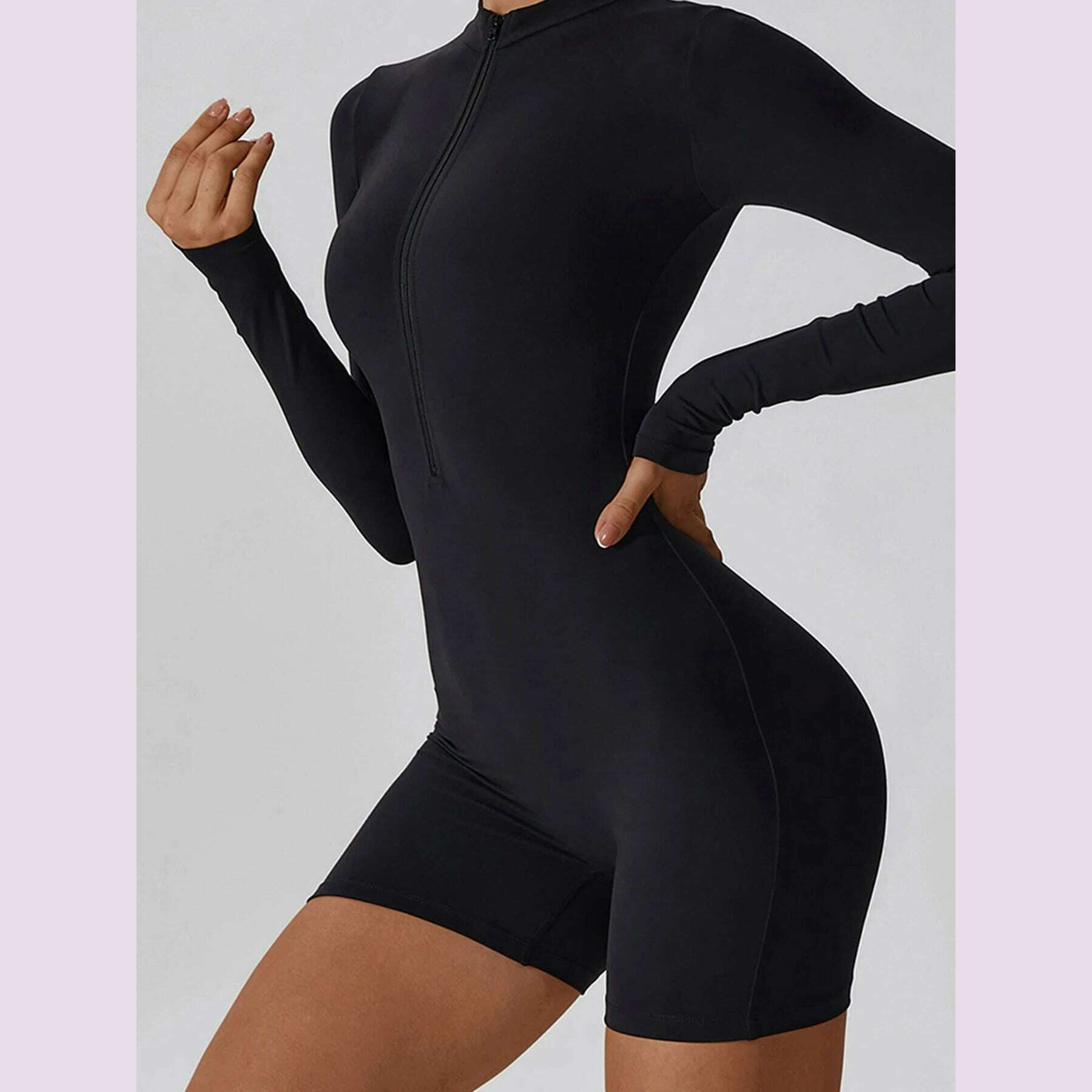 Summer Zipper Workout Jumpsuit Sports Overalls Women Gym Clothing Running Fitness Suits Gym Tracksuit Short Sportswear Yoga Set - KIMLUD