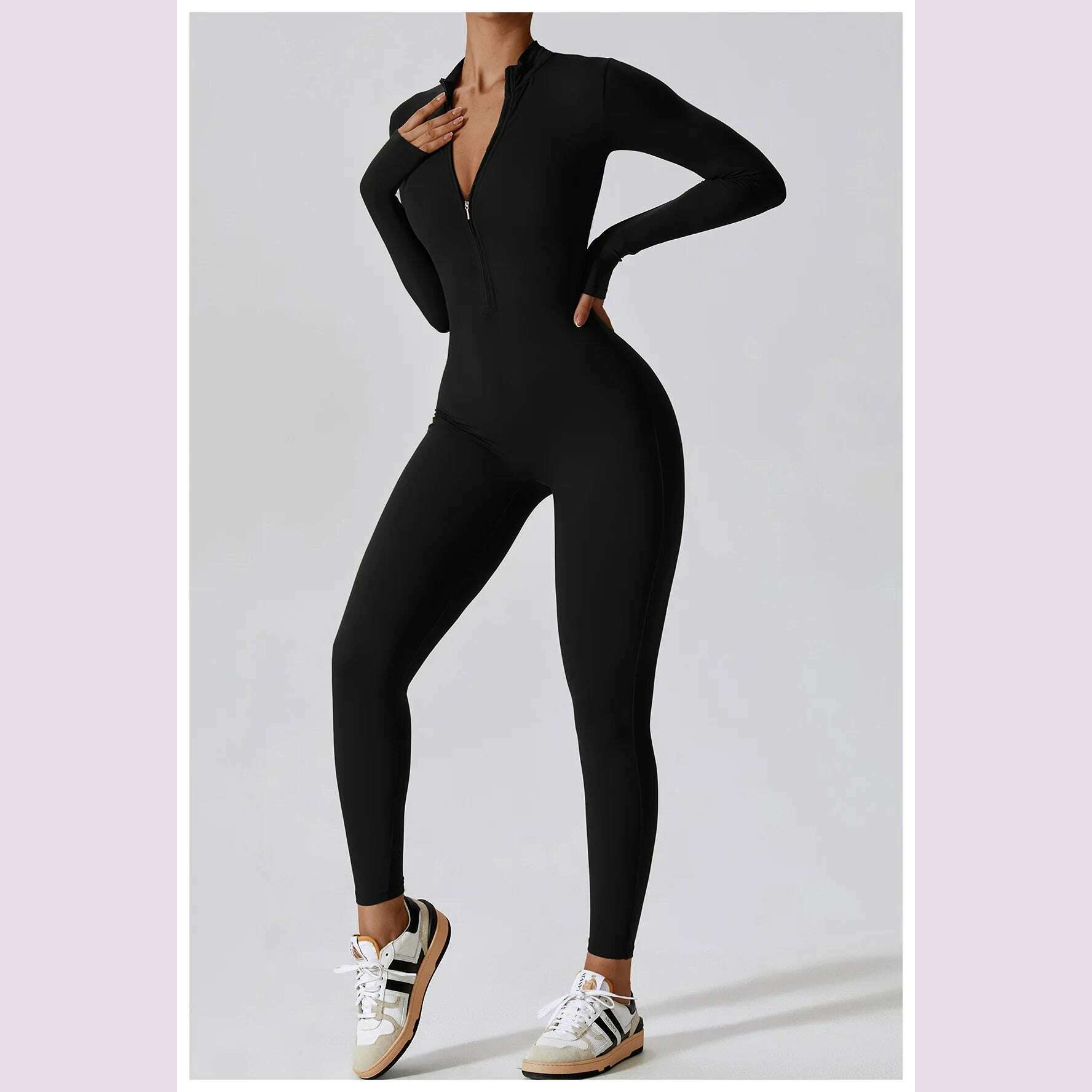 Summer Zipper Workout Jumpsuit Sports Overalls Women Gym Clothing Running Fitness Suits Gym Tracksuit Short Sportswear Yoga Set - KIMLUD