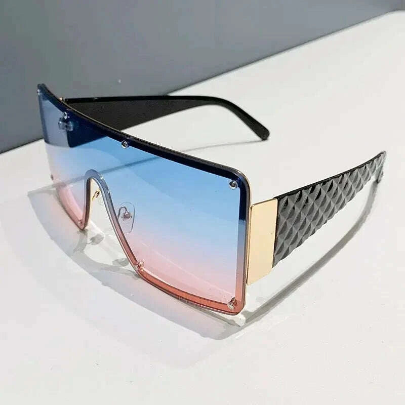 Sunglasses Large Frame Stainless Steel Black | KIMLUD