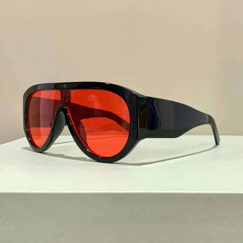 Sunglasses Oversized Gradient Plastic Frame Black | KIMLUD