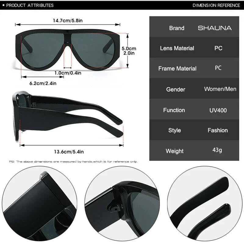 Sunglasses Oversized Pilot Polycarbonate - Red Green | KIMLUD