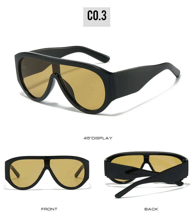 Sunglasses Oversized Pilot Polycarbonate - Red Green | KIMLUD