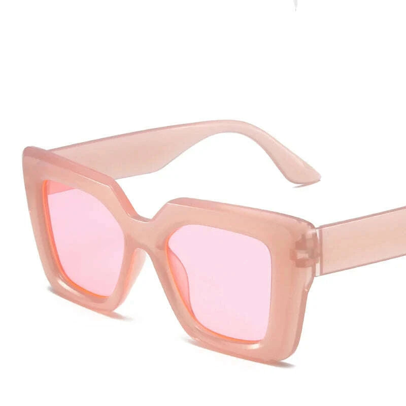 Sunglasses Oversized Square Frame Plastic Black | KIMLUD