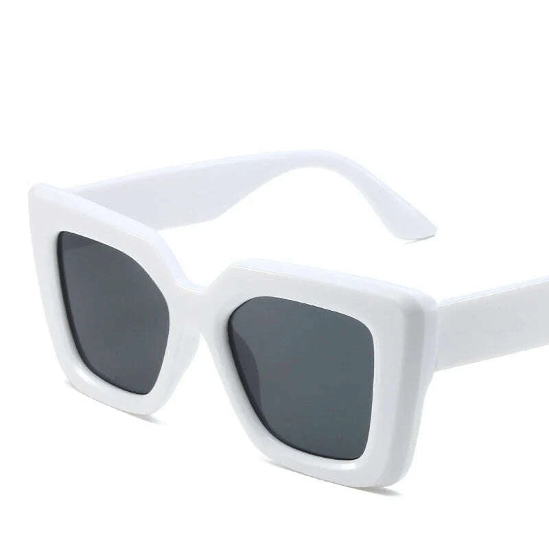 Sunglasses Oversized Square Frame Plastic Black | KIMLUD