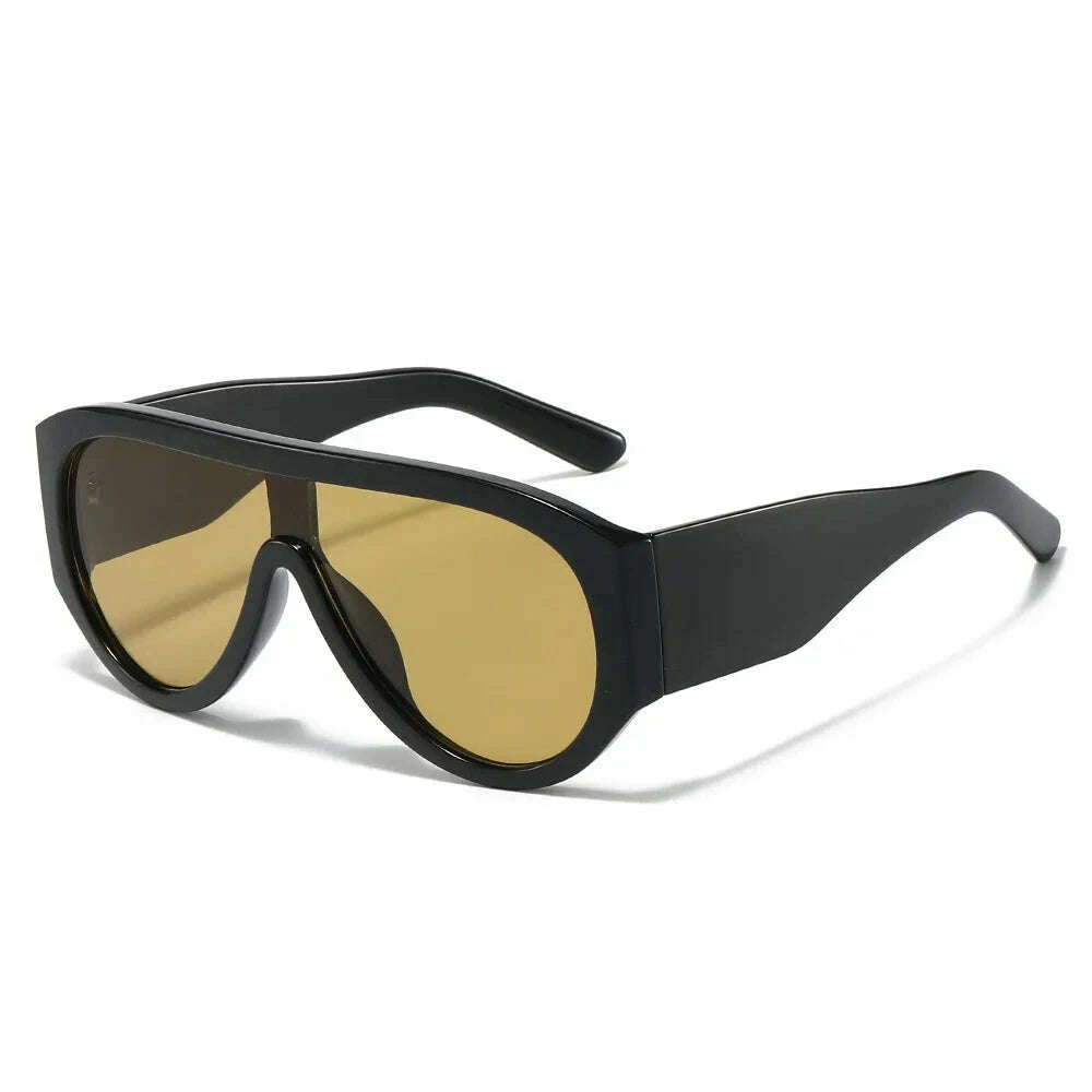 Sunglasses Retro Big Frame Oval Plastic Leopard Print | KIMLUD