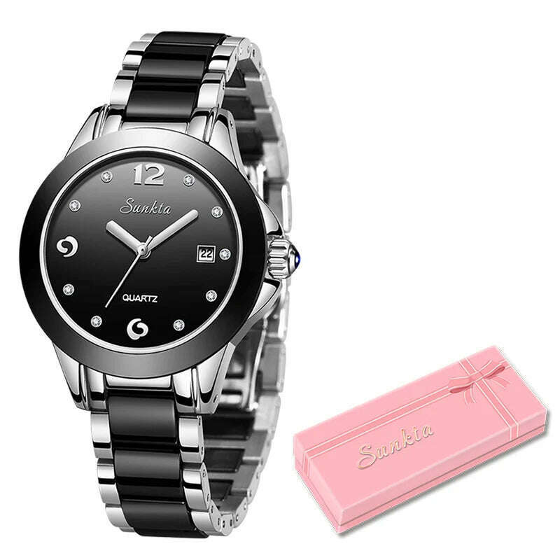 SUNKTA Fashion Women Watches Rose Gold Ladies Bracelet Watches Reloj Mujer 2023 New Creative Waterproof Quartz Watches For Women - KIMLUD