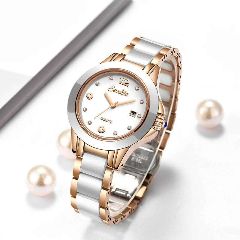 SUNKTA Fashion Women Watches Rose Gold Ladies Bracelet Watches Reloj Mujer 2023 New Creative Waterproof Quartz Watches For Women - KIMLUD