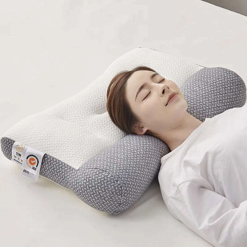 KIMLUD, Super Ergonomic Pillow Orthopedic All Sleeping Positions Cervical Contour Pillow Neck pillow for neck and shoulder pain Relief, Grey / M-48X74cm, KIMLUD APPAREL - Womens Clothes