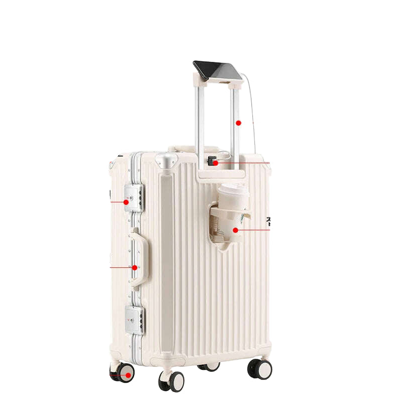 KIMLUD, SUSHIMU Suitcase Travel Suitcase Men 20 24 26 Carry-On Luggage Women PC Aluminum Frame Trolley Case TSA password lock, KIMLUD Womens Clothes