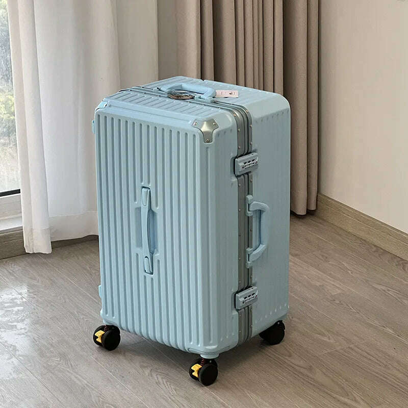 KIMLUD, sushimu Suitcase Wide Handle Travel Suitcase Men 20 24 26 Carry-On Luggage Women PC Aluminum Frame Trolley Case, green / 24Inches 600mm, KIMLUD APPAREL - Womens Clothes