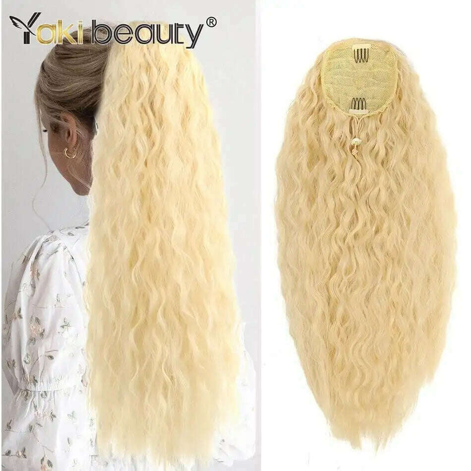 KIMLUD, Synthetic Long Kinky Curly Ponytail 24inch Drawstring Ponytail Chip-In Hair Extension MT4/27# Wrap Around Ponytail, NW-613 / 24inches 60cm, KIMLUD APPAREL - Womens Clothes