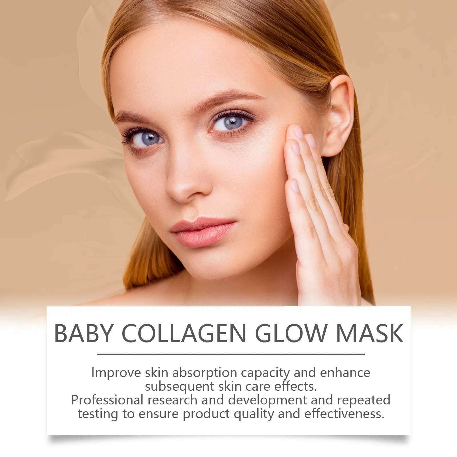 T3 Collagen Mask, T3 Baby Collagen Glow Mask, T3 Collagen Peel Off Mask, Korean Face Mask Make Glowy Skin, Skin Elasticity - KIMLUD