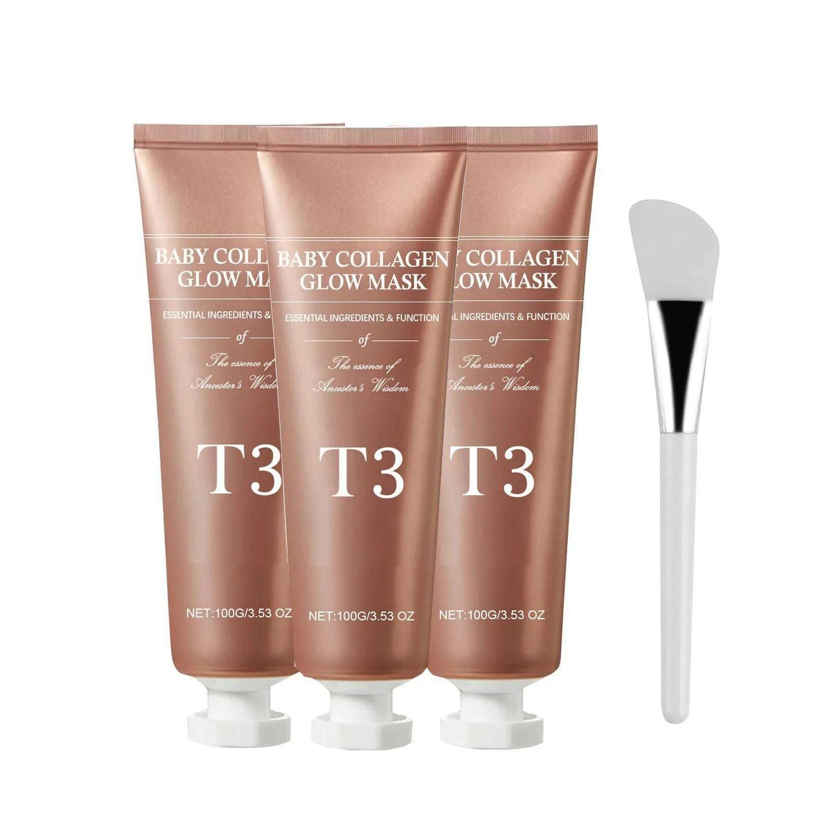 T3 Collagen Mask, T3 Baby Collagen Glow Mask, T3 Collagen Peel Off Mask, Korean Face Mask Make Glowy Skin, Skin Elasticity - KIMLUD