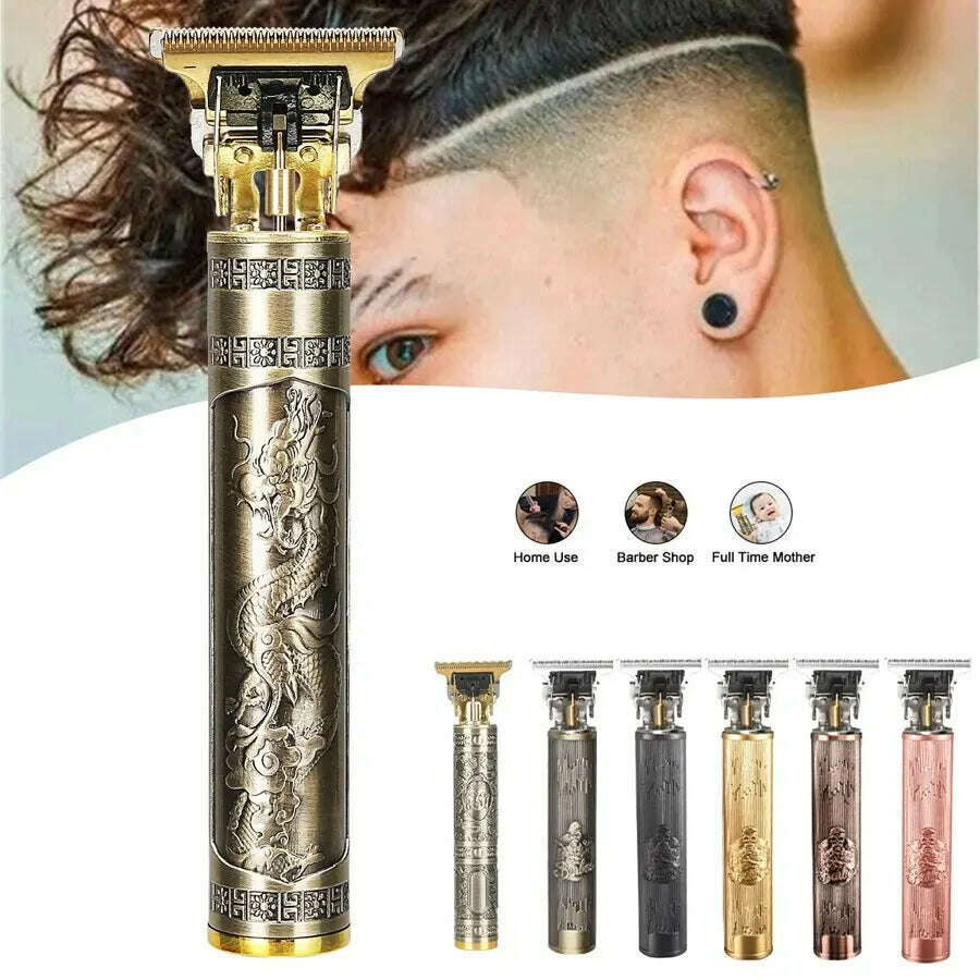 T9 Hair Clipper Shaving Trimming Vibration Style for Men, Rechargeable Oil Head for Cutting and Home Use - KIMLUD