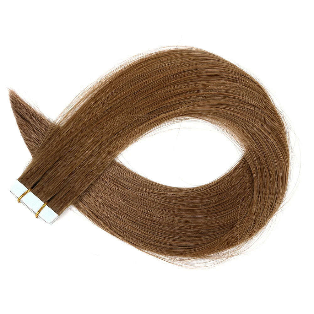 KIMLUD, Tape in Human Hair Extensions 20pcs Tape Hair Extensions 100% Human Remy European Straight Adhensive Tape on Hair, #6 / 20pcs / >=35% | 14inches, KIMLUD APPAREL - Womens Clothes