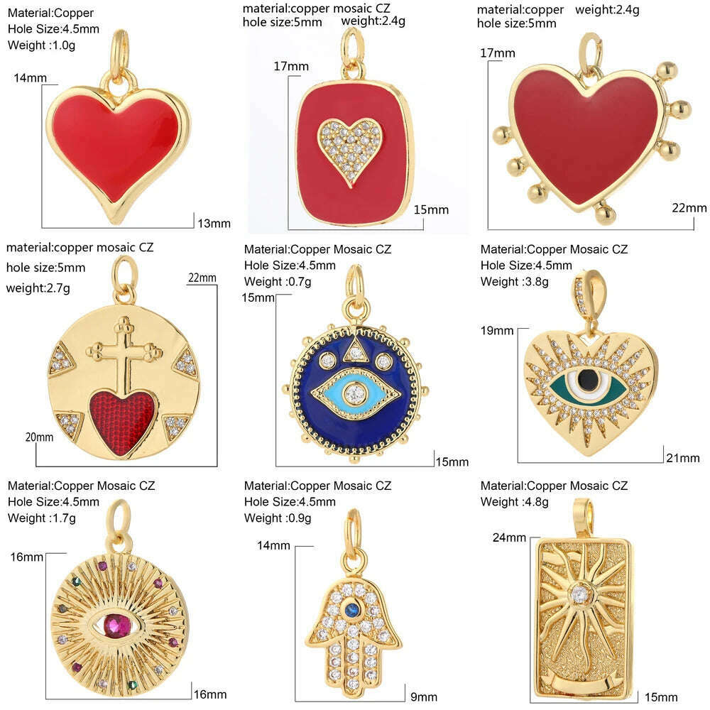 Tarot Evil Blue Eye Designer Cute Designer Red Heart Love Diy Necklace Earrings Bracelet Dangle Pendant Charms Phone Nail Resin - KIMLUD