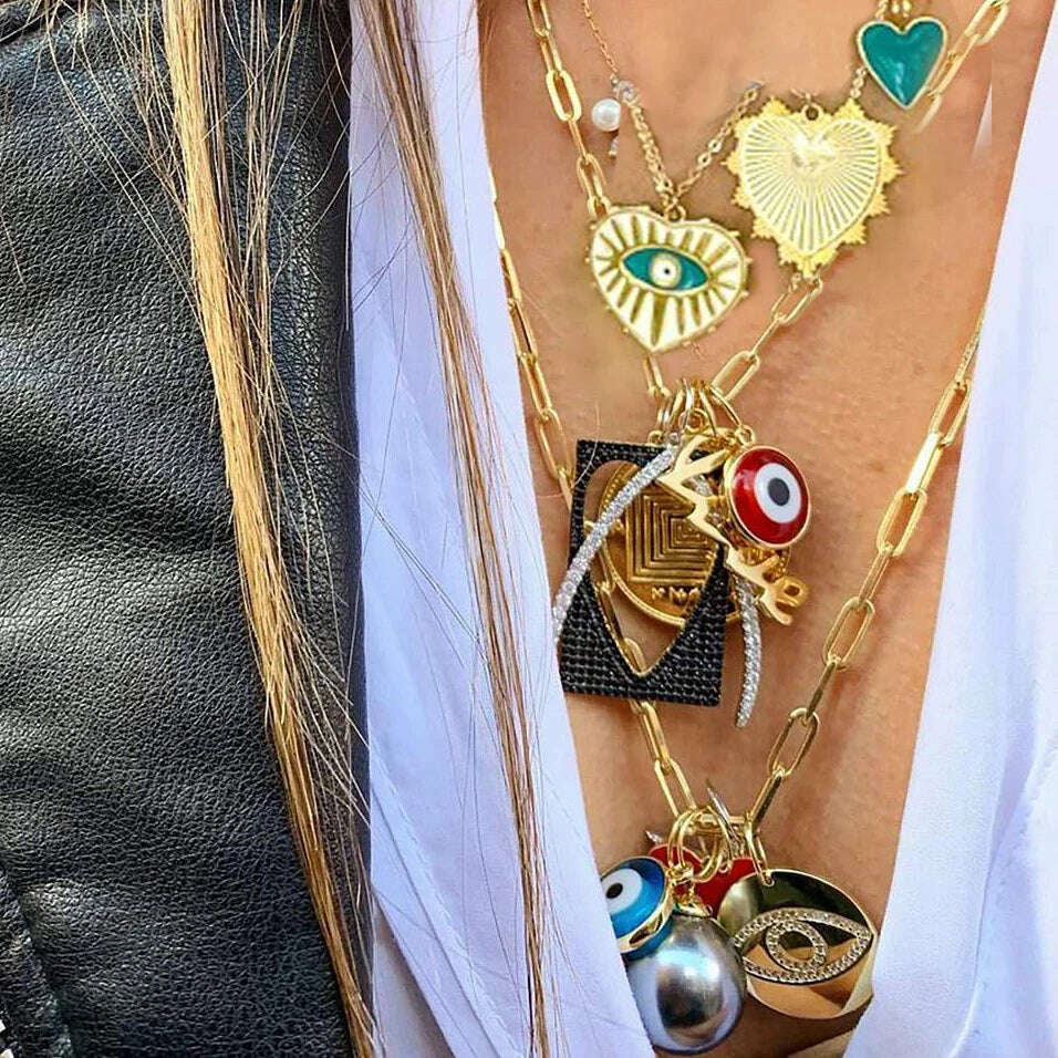 Tarot Evil Blue Eye Designer Cute Designer Red Heart Love Diy Necklace Earrings Bracelet Dangle Pendant Charms Phone Nail Resin - KIMLUD