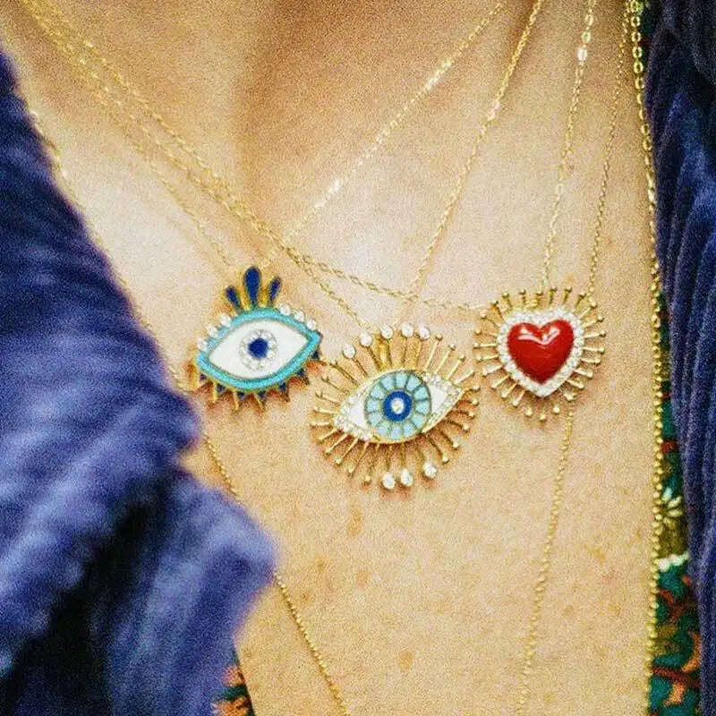 Tarot Evil Blue Eye Designer Cute Designer Red Heart Love Diy Necklace Earrings Bracelet Dangle Pendant Charms Phone Nail Resin - KIMLUD