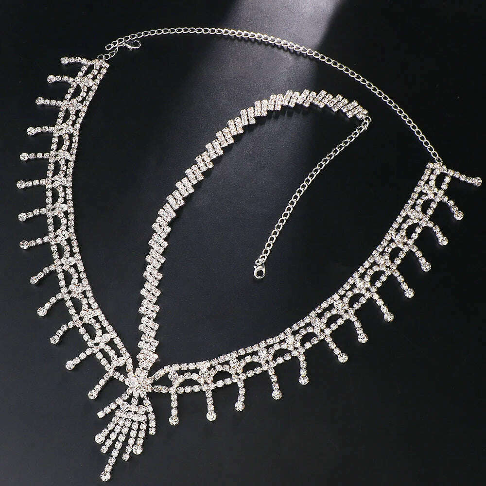 Tassel Headband Headdress Rhinestone Forehead Chain Retro Party Props Dress Accessories Fashion Women Girls Hair Accessories - KIMLUD