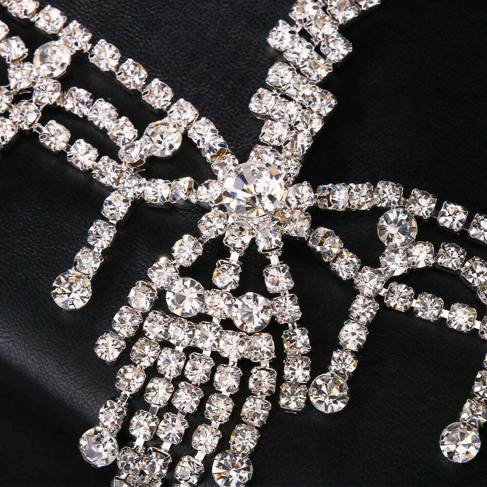 Tassel Headband Headdress Rhinestone Forehead Chain Retro Party Props Dress Accessories Fashion Women Girls Hair Accessories - KIMLUD