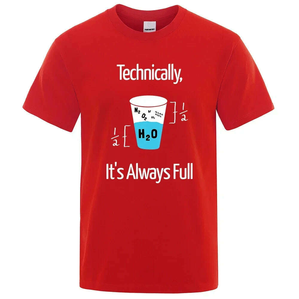 KIMLUD, Technically It'S Always Full Scientific Experiment T Shirts Men Fashion Cotton Shirt Loose Summer T Shirts Fashion Oversized Tee, Red / XXL, KIMLUD APPAREL - Womens Clothes