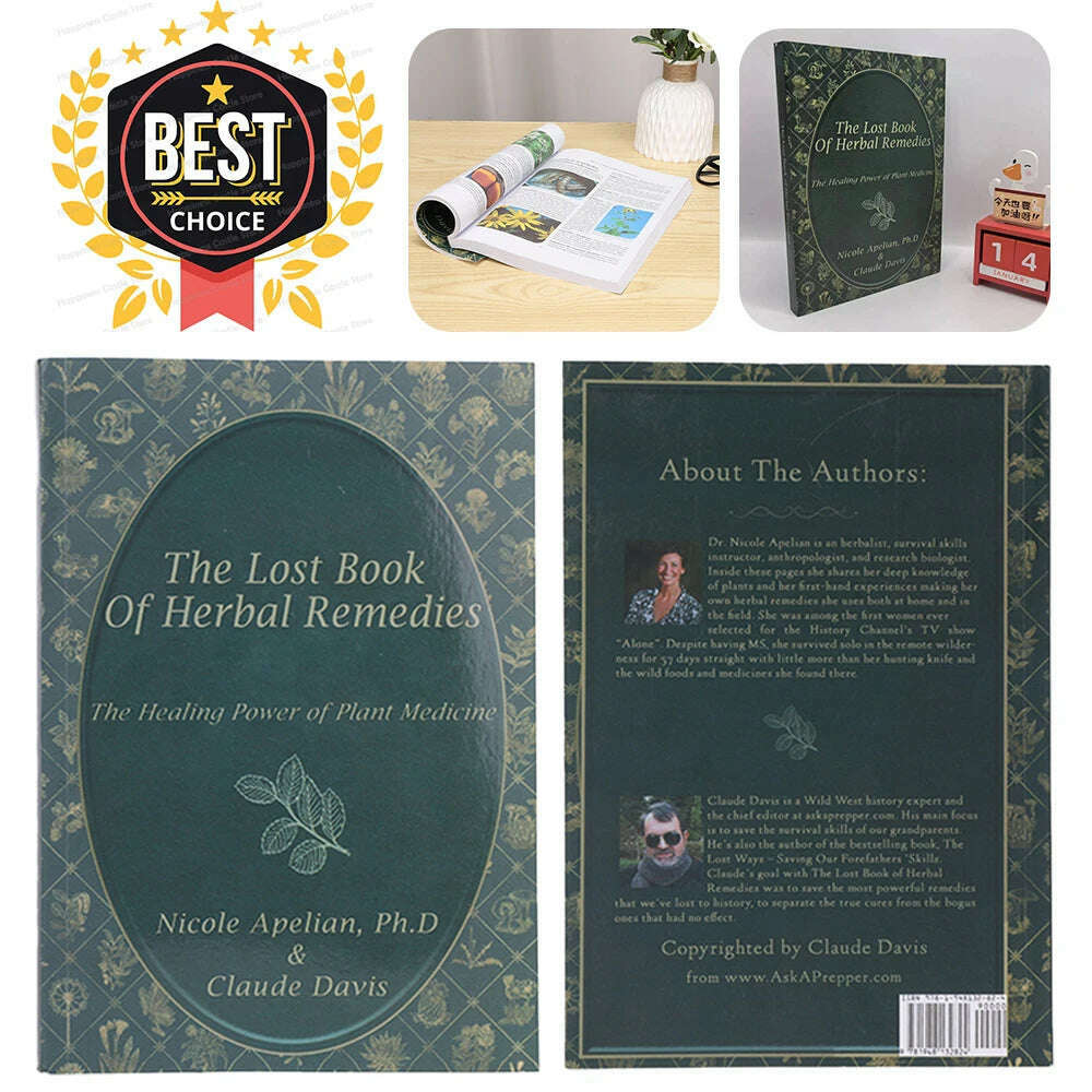 KIMLUD, The Lost Book of Herbal Remedies The Healing Power of Plant Medicine Colored Inner Pages Paperback Contains Colored Images, KIMLUD Womens Clothes