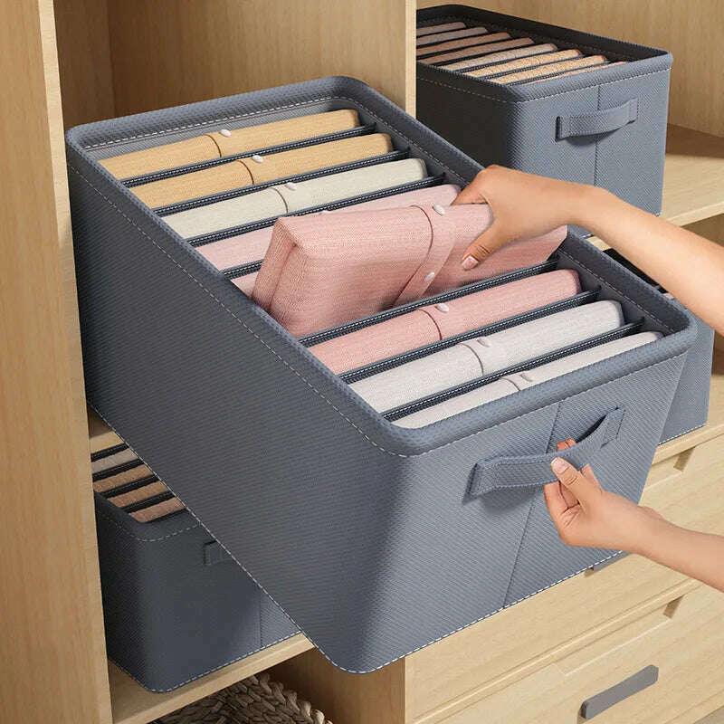 KIMLUD, Thicken Wardrobe Clothes Organizer Pants Sweater Jeans Storage Box Cabinets Drawers Organizer Closet Clothes Storage Organizers, KIMLUD Womens Clothes