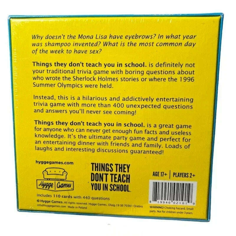 KIMLUD, Things They Don't Teach You in School Trivia Card Game Board games, KIMLUD Womens Clothes