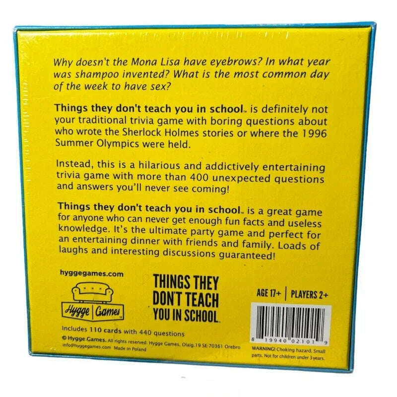 KIMLUD, Things They Don't Teach You in School Trivia Card Game Board games, KIMLUD Womens Clothes