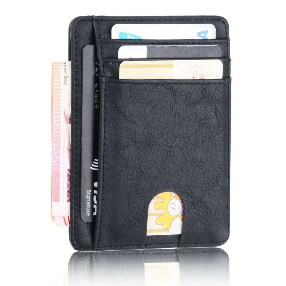 KIMLUD, THINKTHENDO Slim RFID Blocking Leather Wallet Credit ID Card Holder Purse Money Case for Men Women 2020 Fashion Bag 11.5x8x0.5cm, KIMLUD Womens Clothes