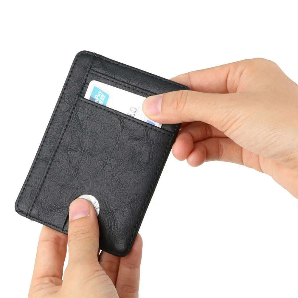 THINKTHENDO Slim RFID Blocking Leather Wallet Credit ID Card Holder Purse Money Case for Men Women 2020 Fashion Bag 11.5x8x0.5cm - KIMLUD