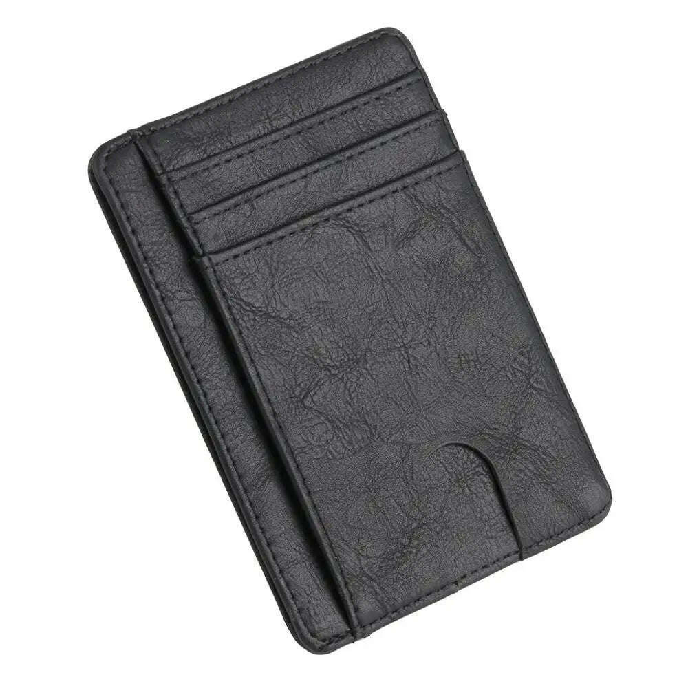 THINKTHENDO Slim RFID Blocking Leather Wallet Credit ID Card Holder Purse Money Case for Men Women 2020 Fashion Bag 11.5x8x0.5cm - KIMLUD