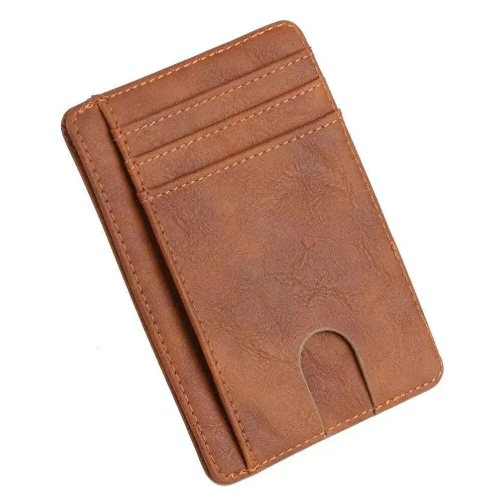KIMLUD, THINKTHENDO Slim RFID Blocking Leather Wallet Credit ID Card Holder Purse Money Case for Men Women 2020 Fashion Bag 11.5x8x0.5cm, BN, KIMLUD Womens Clothes
