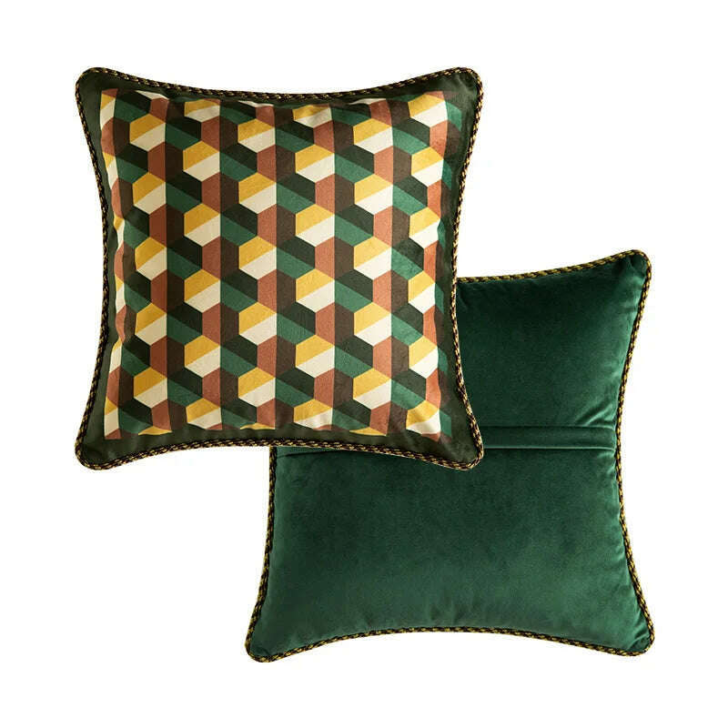KIMLUD, Tiger Throw Pillow Cover Decorative Velvet Square Cushion With Handmade Cute Tassel for Home Couch Bed Hot Pink Deluxe Soft 45cm, 45x45cm(18 Inch) / I, KIMLUD APPAREL - Womens Clothes