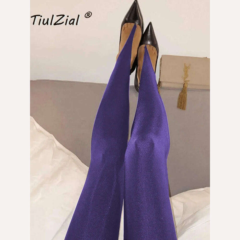 KIMLUD, TiulZial Black Skinny Stretch Leggings Women Autumn Club Party Fashion Elastic High Waist Leggings Outfit Stirrup Leggings, KIMLUD Womens Clothes