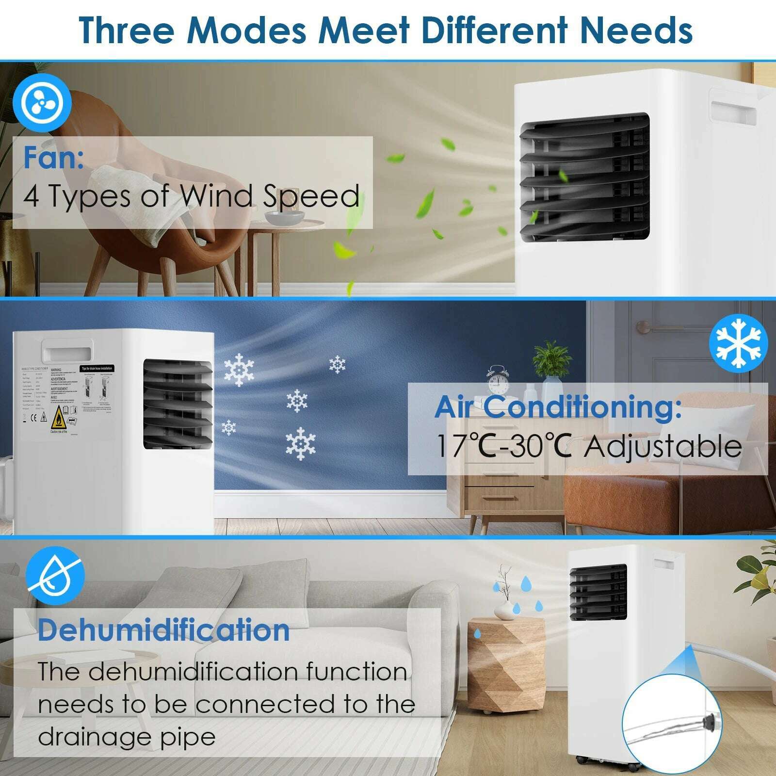 KIMLUD, TLGREEN 4 in1 Air Cooler Mobile Air Conditioning 9,000 BTU Air Conditioner Fan Remote Control Floor Fan Portable for Room 31 Sq, KIMLUD Womens Clothes