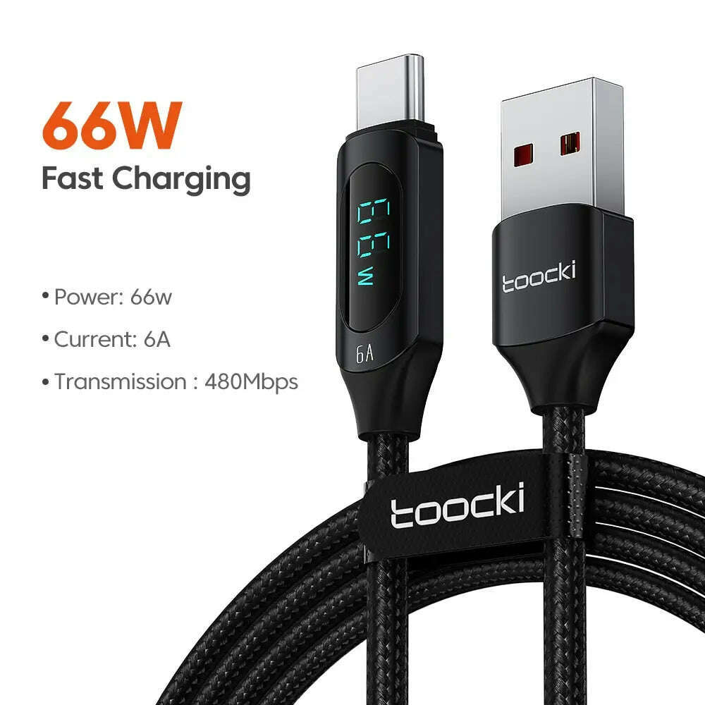 Toocki Type C to Type C Cable 100W PD Fast Charging Charger USB C to USB C Display Cable For Xiaomi POCO F3 Realme Macbook iPad - KIMLUD