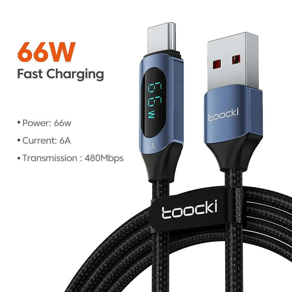 Toocki Type C to Type C Cable 100W PD Fast Charging Charger USB C to USB C Display Cable For Xiaomi POCO F3 Realme Macbook iPad - KIMLUD